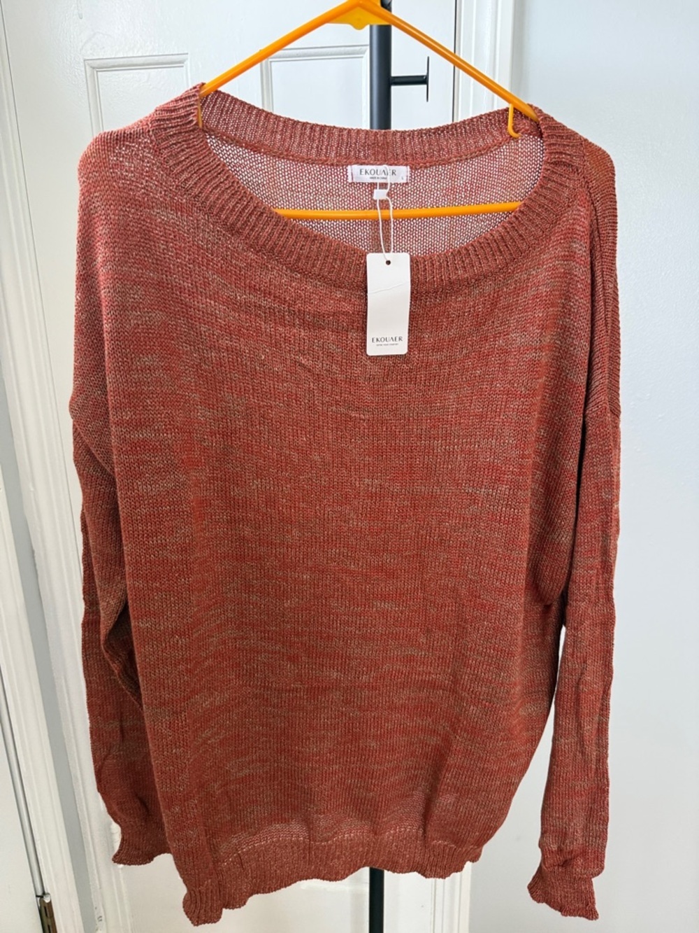 Women's Rust Knit Crewneck Sweater Lounge Set Size L - Picture 1 of 3